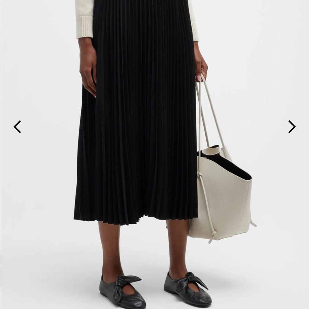 CO COLLECTIONS Black Pleated Midi Skirt